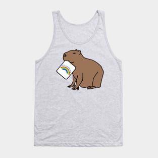 Capybara Puns with Somewhere Rainbow Tank Top